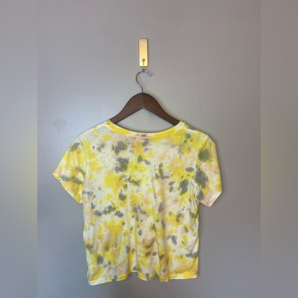 AGOLDE Linda Tie Dye Boxy Tee yellow black white crop relaxed comfortable bright - Picture 8 of 14